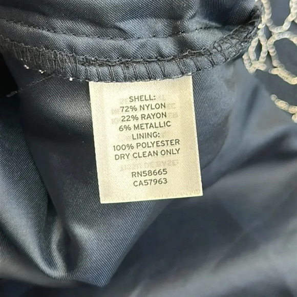 Chelsea 28 Mini Dress Metallic Lace Overlay Navy Peacoat Women’s XL Nordstrom - Picture 8 of 9